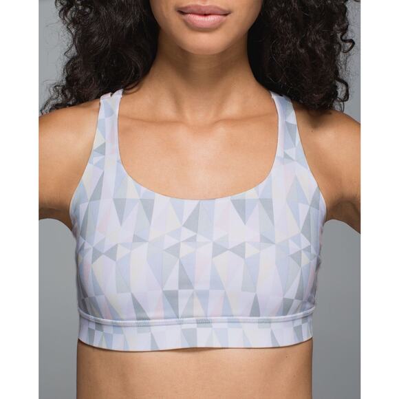 Lululemon Energy Sports Bra Size 6 Early Blue / Whisper Pink - Picture 2 of 8
